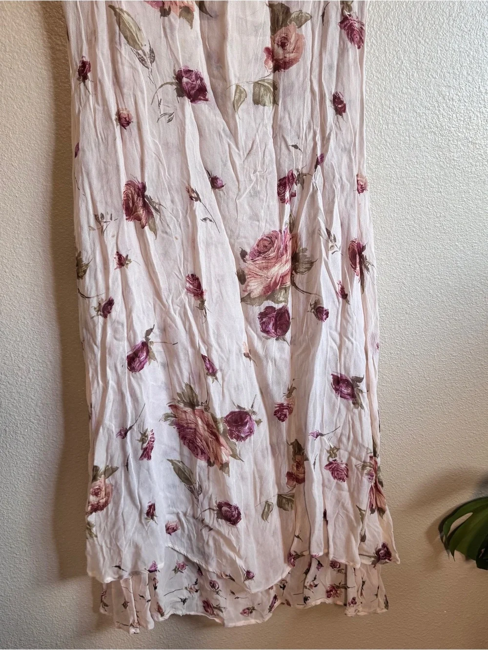VINTAGE Light Pink Floral Scoop-Neck Women's Dress
